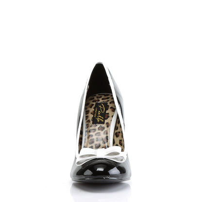 Pin Up Couture Womens Pumps SMITTEN-01 Blk-Wht Pat