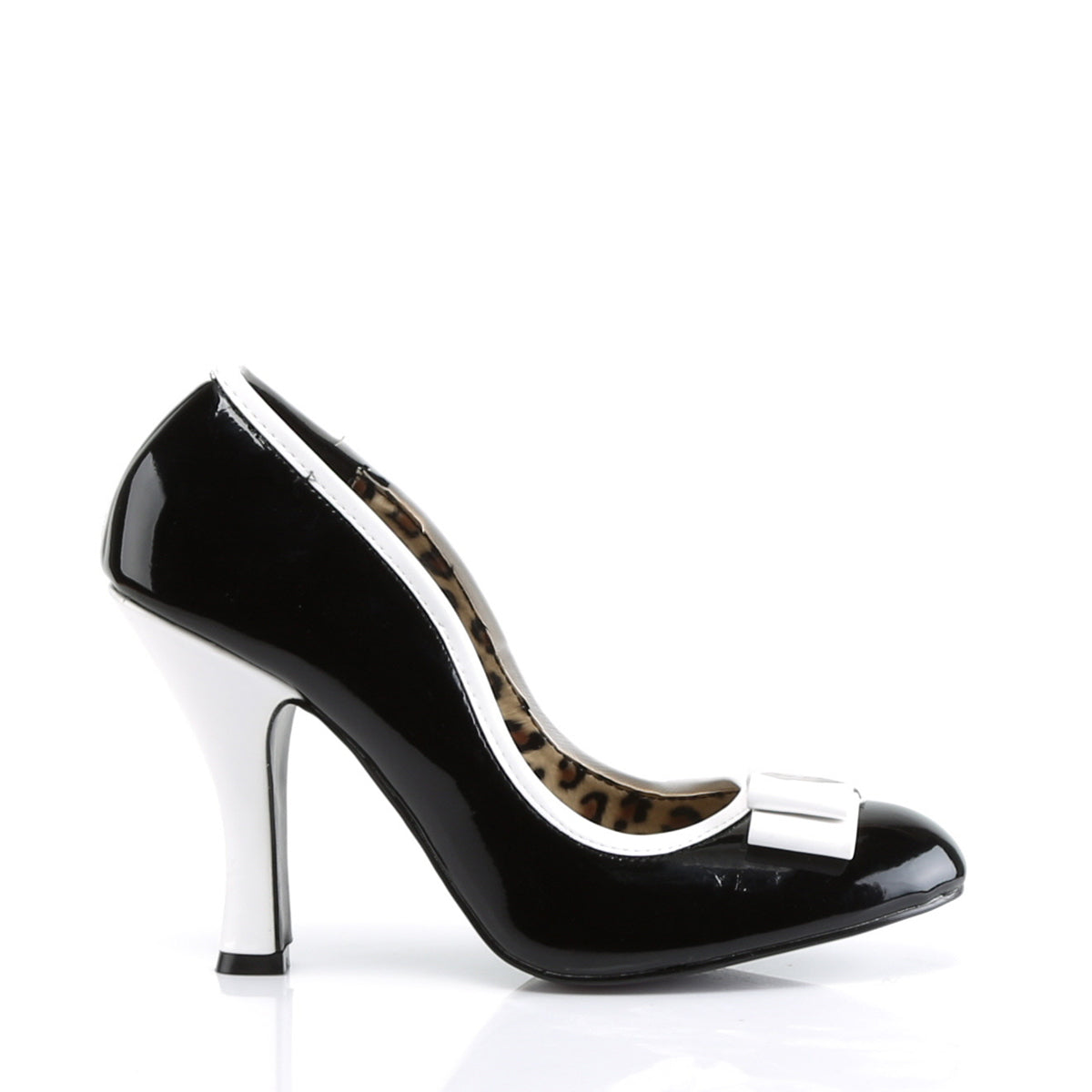 Pin Up Couture Womens Pumps SMITTEN-01 Blk-Wht Pat