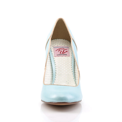 Pin Up Couture Womens Pumps SMITTEN-04 B. Blue Faux Leather