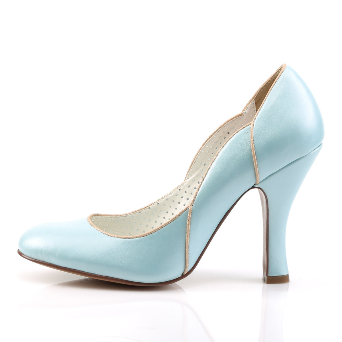 Pin Up Couture Womens Pumps SMITTEN-04 B. Blue Faux Leather