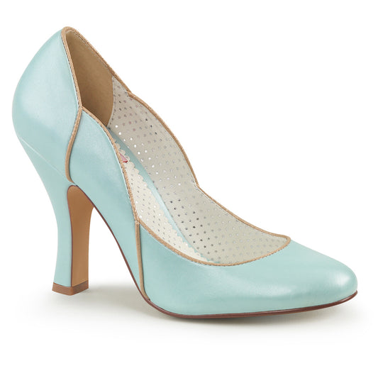 Pin Up Couture Womens Pumps SMITTEN-04 B. Blue Faux Leather