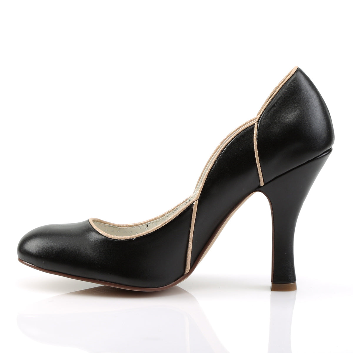 Pin Up Couture Womens Pumps SMITTEN-04 Blk Faux Leather