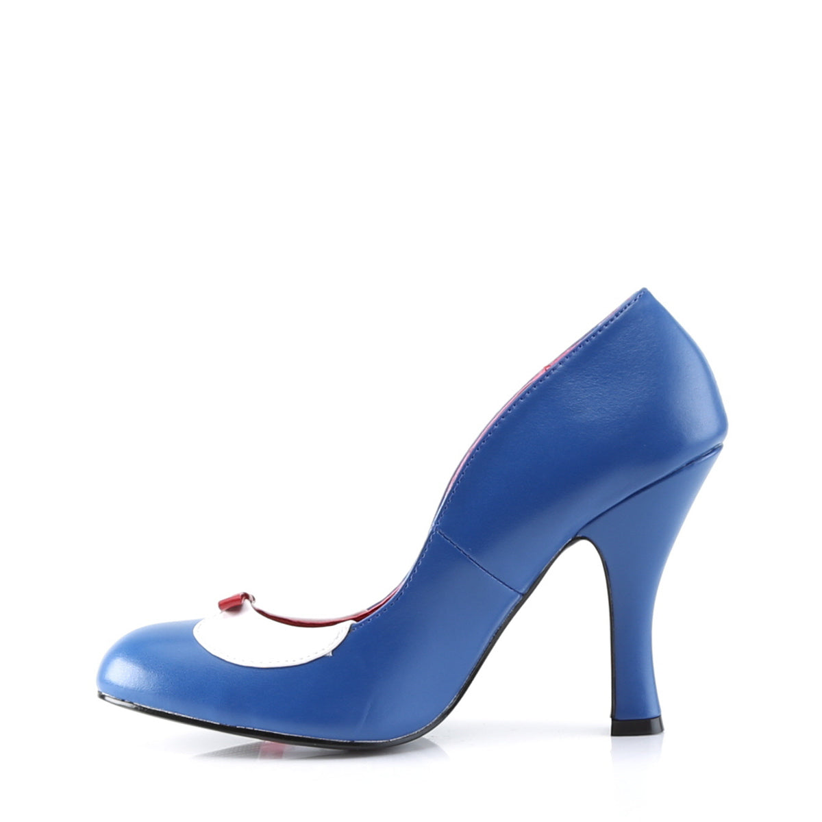 Pin Up Couture Womens Pumps SMITTEN-05 Navy Blue-Wht Pu