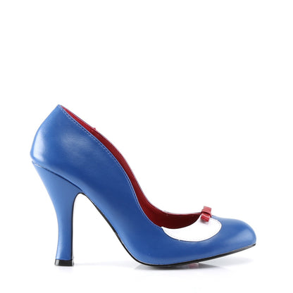 Pin Up Couture Womens Pumps SMITTEN-05 Navy Blue-Wht Pu