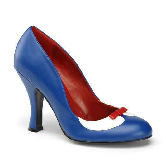 Pin Up Couture Womens Pumps SMITTEN-05 Navy Blue-Wht Pu