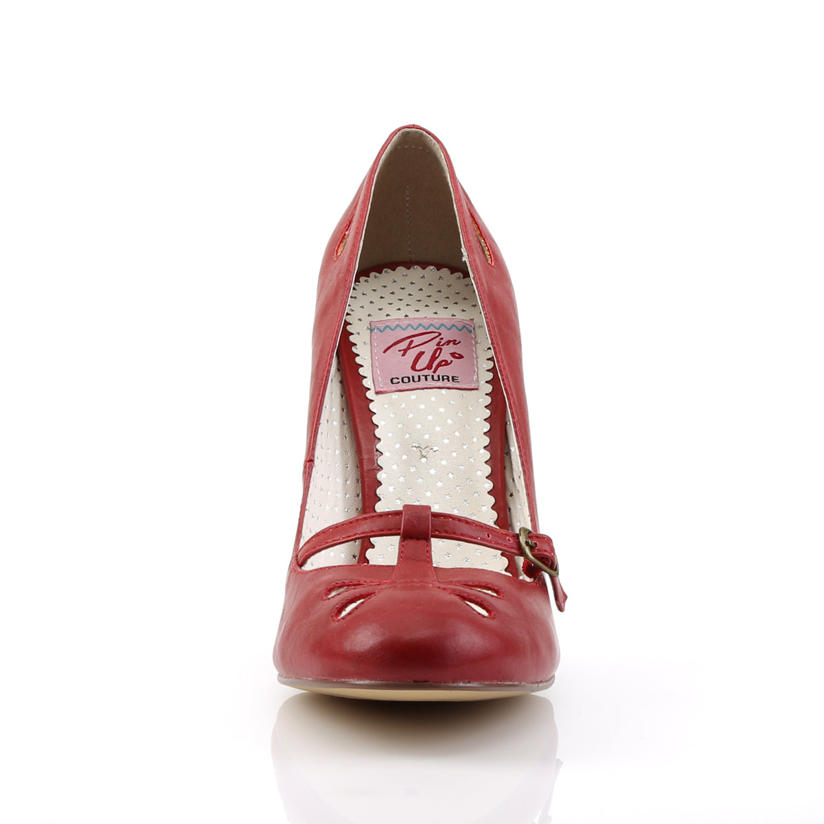 Pin Up Couture Womens Pumps SMITTEN-20 Red Faux Leather