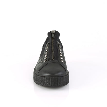 DemoniaCult Mens Low Shoe SNEEKER-125 Blk Canvas-Blk Pu