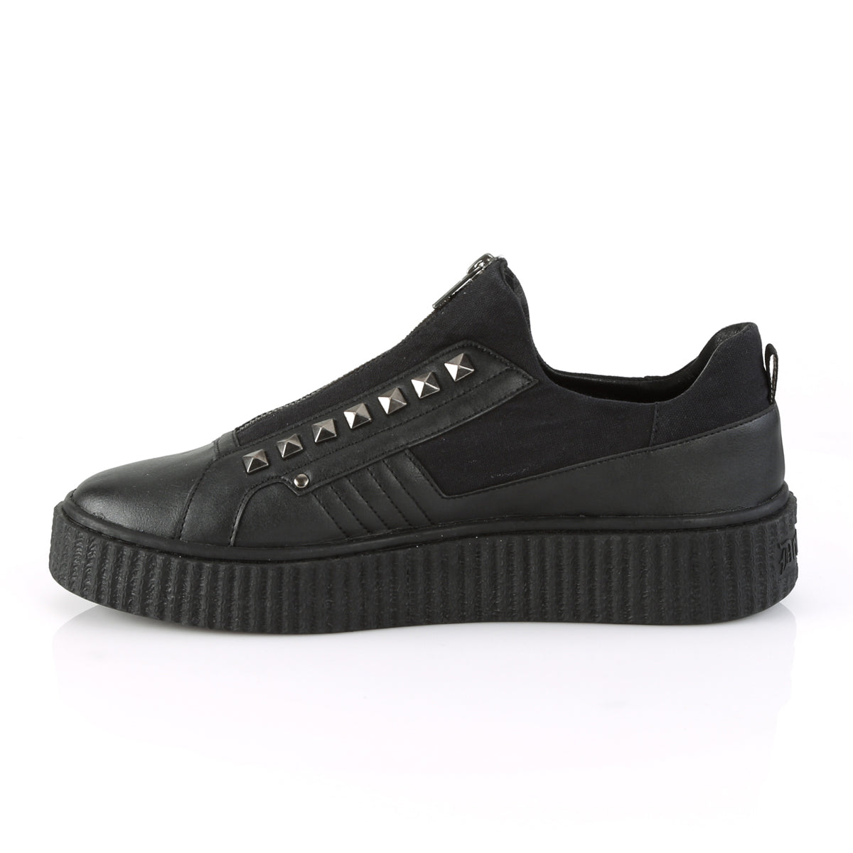DemoniaCult Mens Low Shoe SNEEKER-125 Blk Canvas-Blk Pu