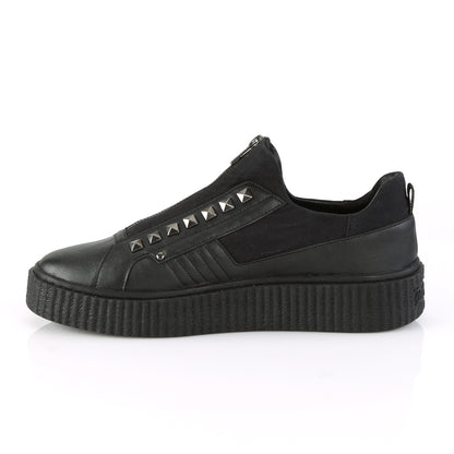 DemoniaCult Mens Low Shoe SNEEKER-125 Blk Canvas-Blk Pu