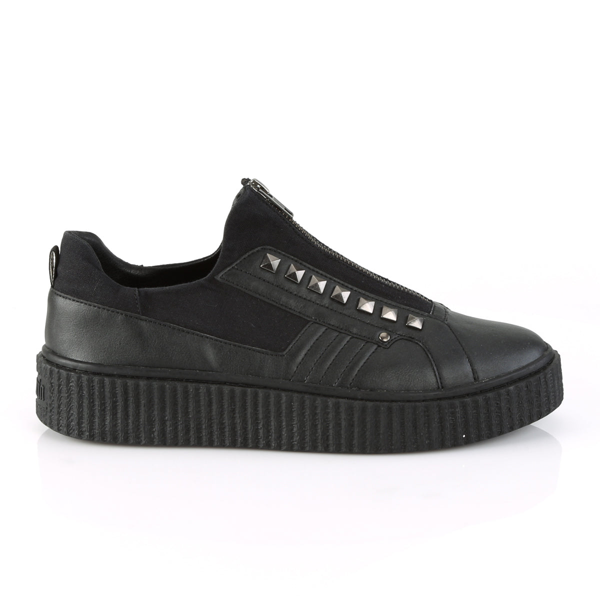 DemoniaCult Mens Low Shoe SNEEKER-125 Blk Canvas-Blk Pu