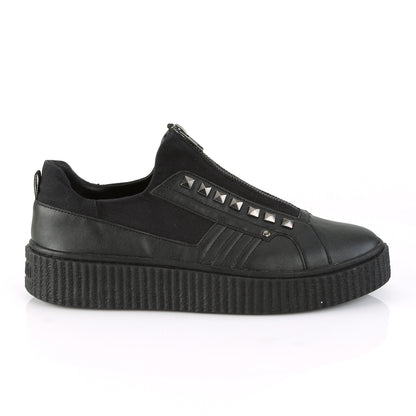 DemoniaCult Mens Low Shoe SNEEKER-125 Blk Canvas-Blk Pu