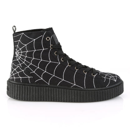 DemoniaCult Mens Ankle Boots SNEEKER-250 Blk Canvas