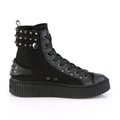 DemoniaCult Mens Ankle Boots SNEEKER-266 Blk Canvas-Vegan Leather
