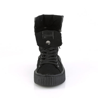 DemoniaCult Mens Ankle Boots SNEEKER-270 Blk Canvas