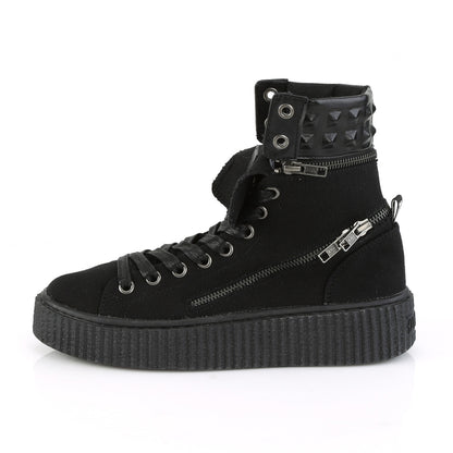 DemoniaCult Mens Ankle Boots SNEEKER-270 Blk Canvas