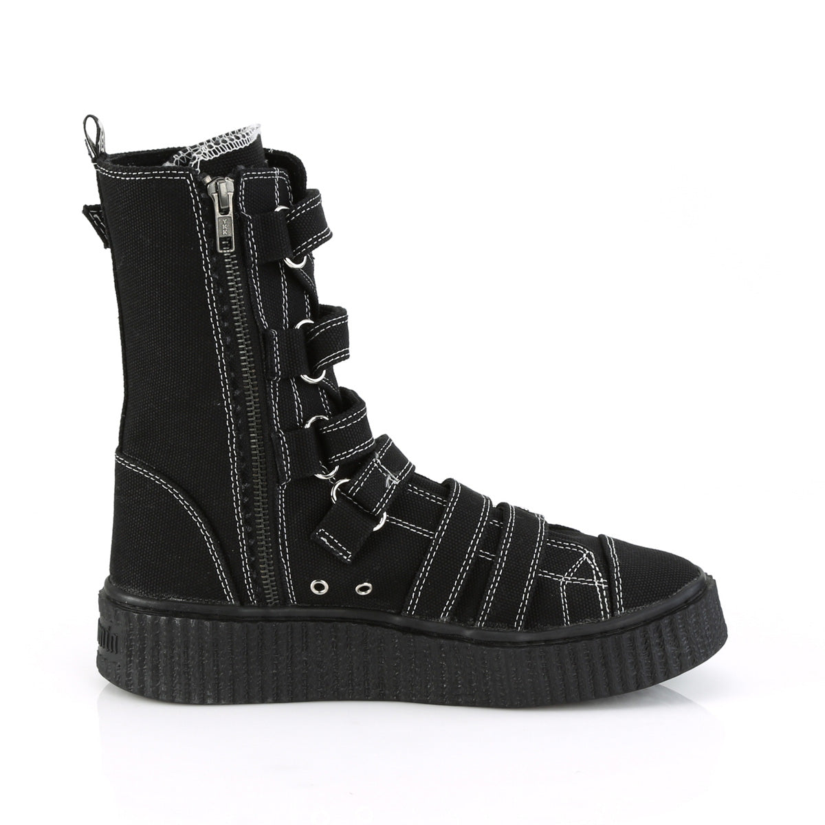 DemoniaCult Mens Ankle Boots SNEEKER-318 Blk Canvas