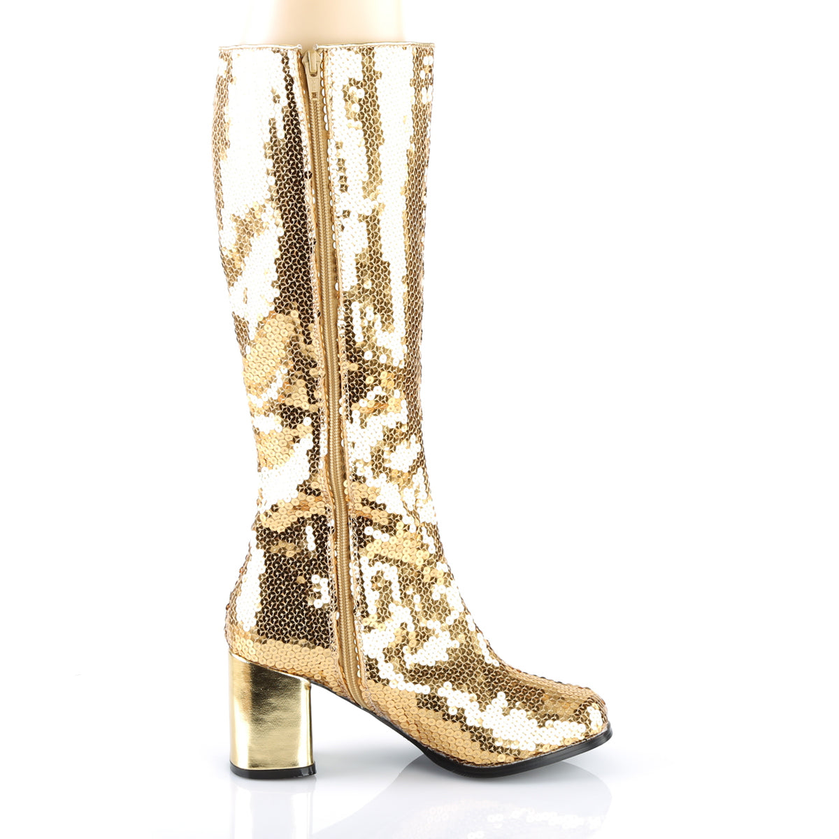 Bordello Womens Boots SPECTACUL-300SQ Gold Sequins