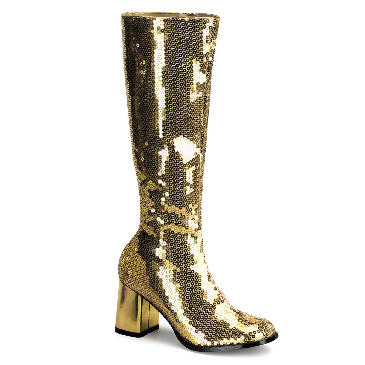 Bordello Womens Boots SPECTACUL-300SQ Gold Sequins