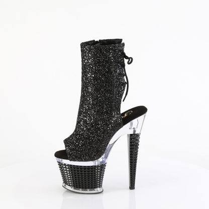 Pleaser  Ankle Boots SPECTATOR-1018G Blk Glitter/Clr-Blk
