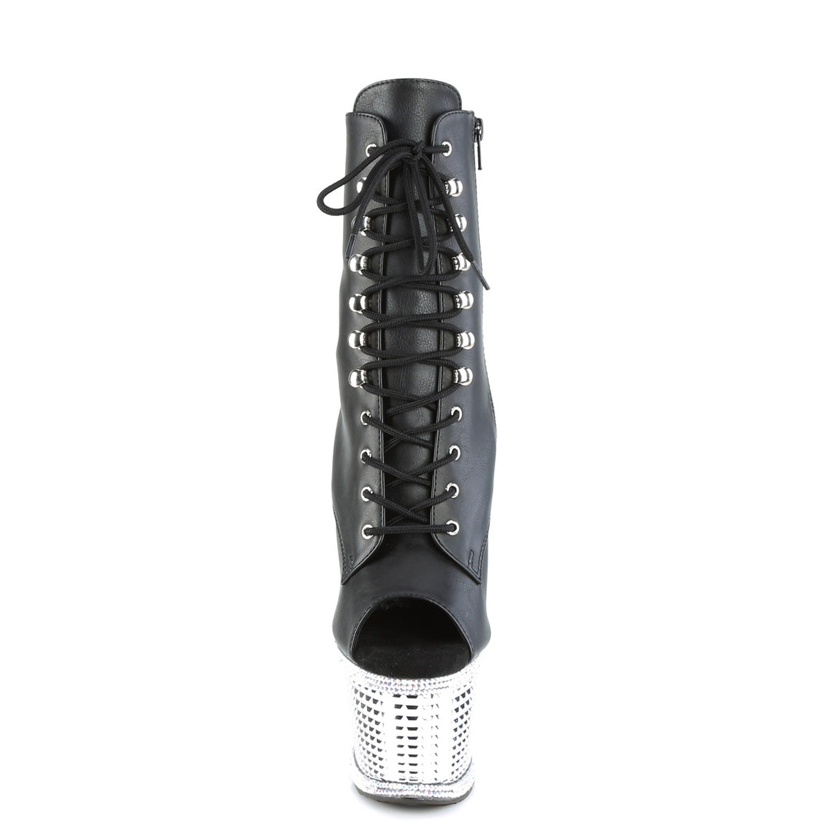 Pleaser  Ankle Boots SPECTATOR-1021RS Blk Faux Leather/Slv RS-Chrome