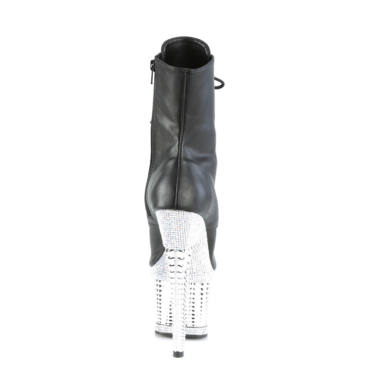 Pleaser  Ankle Boots SPECTATOR-1021RS Blk Faux Leather/Slv RS-Chrome