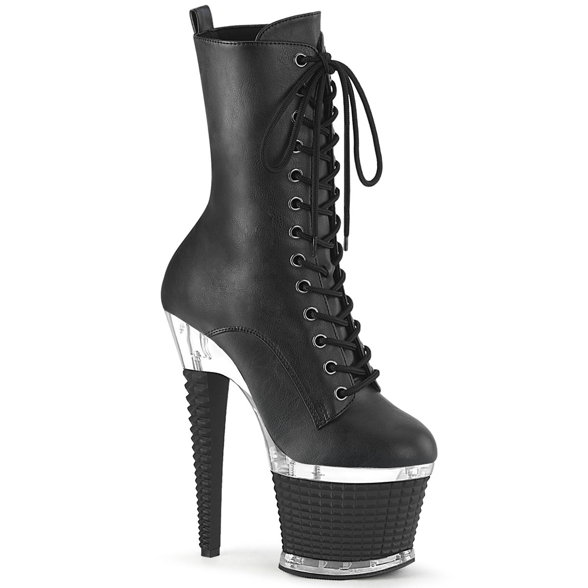 Pleaser  Ankle Boots SPECTATOR-1040 Blk Faux Leather/Clr-Blk Matte