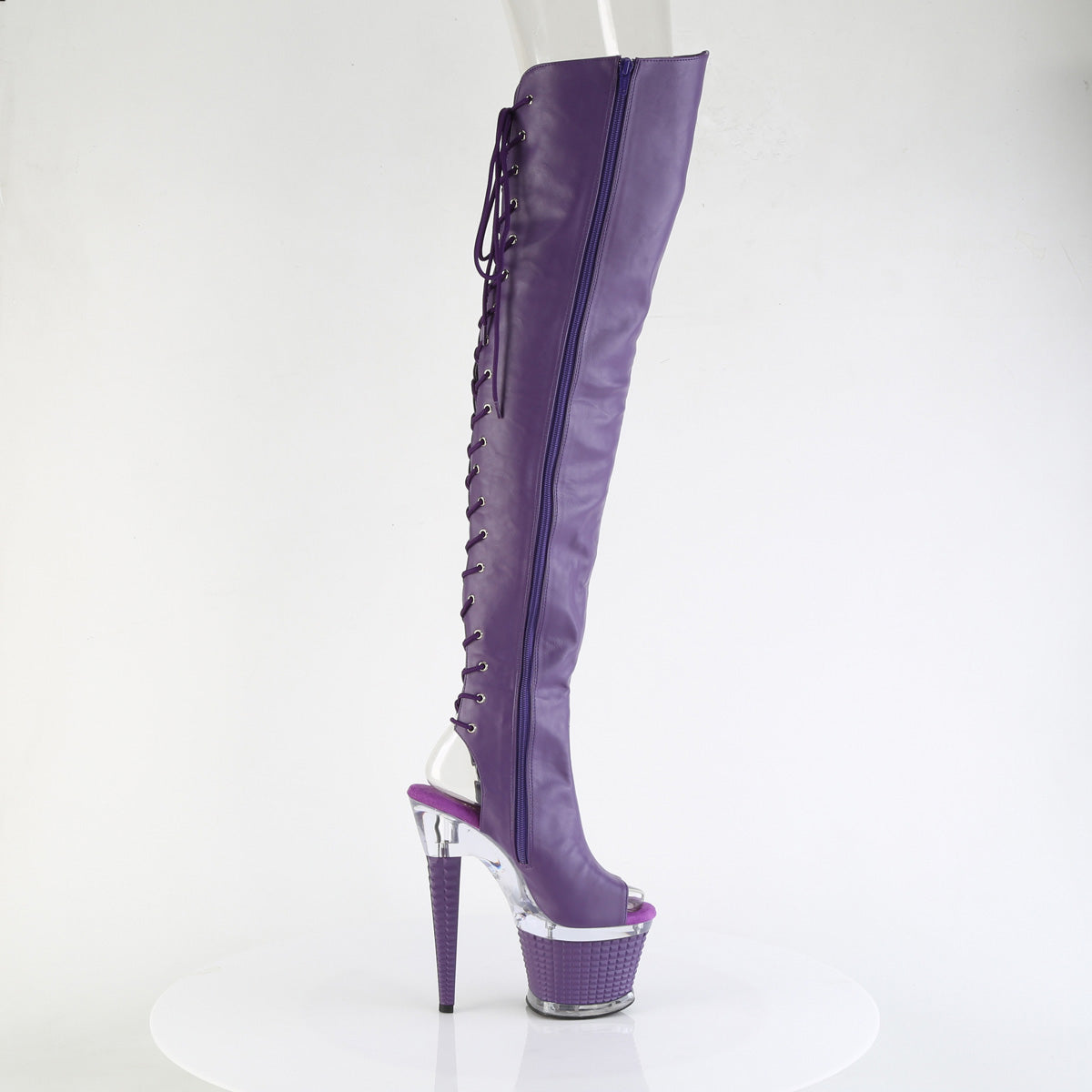 Pleaser Women's Platform Shoes SPECTATOR-3030 Purple Faux Leather/Clr-Purple Matt