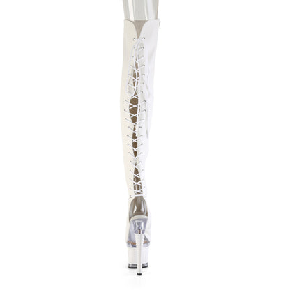 Pleaser Women's Platform Shoes SPECTATOR-3030 Wht Faux Leather/Clr-Wht Matte