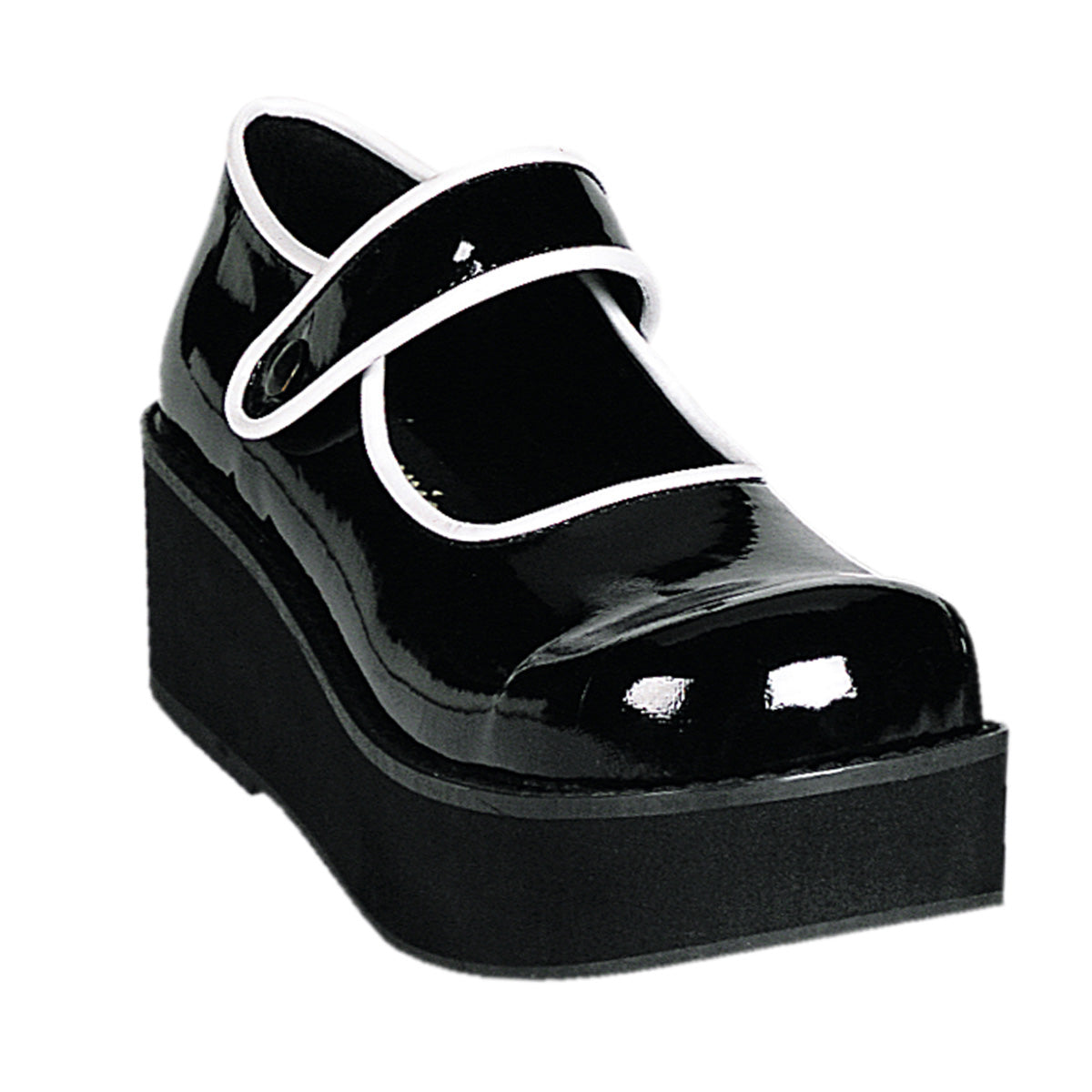 DemoniaCult Womens Pumps SPRITE-01 Blk-Wht Pat