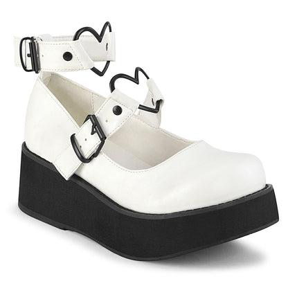 DemoniaCult Womens Pumps SPRITE-02 Wht Vegan Leather
