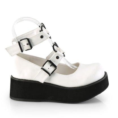 DemoniaCult Womens Pumps SPRITE-02 Wht Vegan Leather