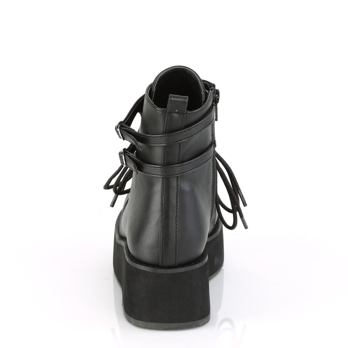 DemoniaCult Womens Ankle Boots SPRITE-70 Blk Vegan Leather