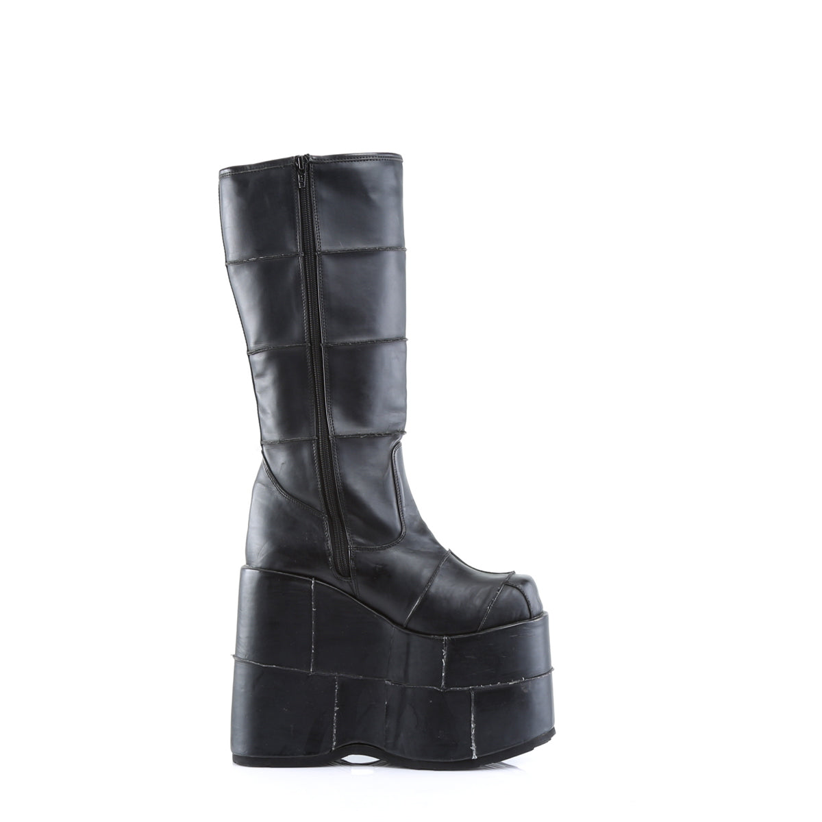DemoniaCult Mens Boots STACK-301 Blk Vegan Leather