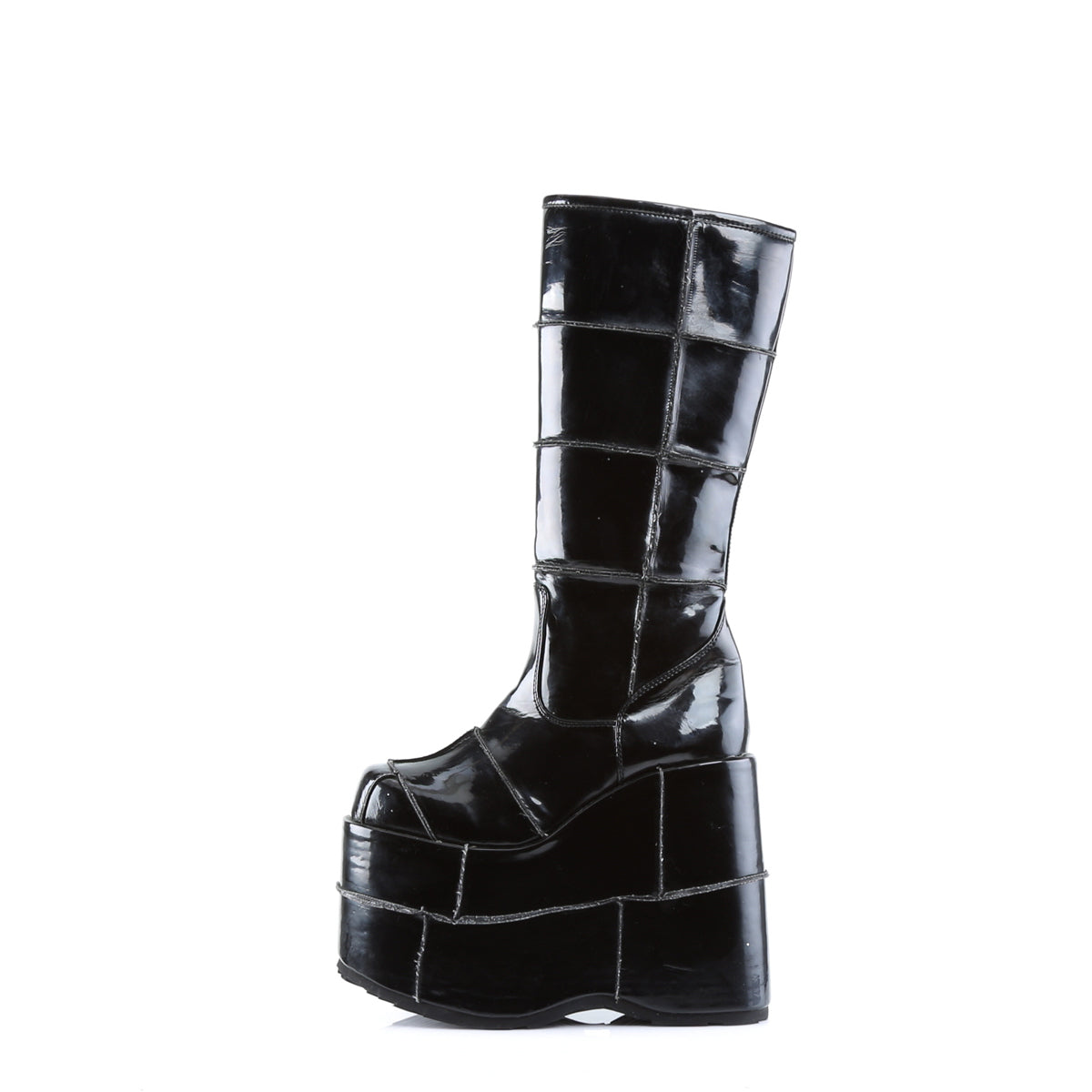 DemoniaCult Mens Boots STACK-301 Blk Pat