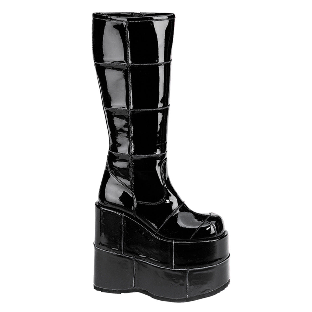 DemoniaCult Mens Boots STACK-301 Blk Pat