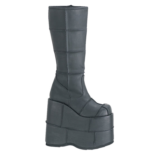 DemoniaCult Mens Boots STACK-301 Blk Vegan Leather