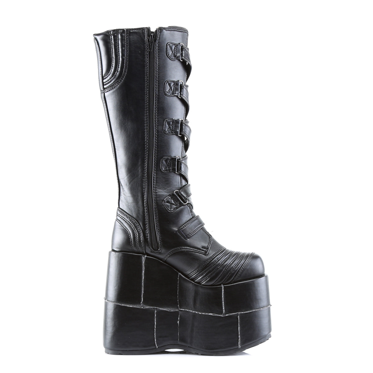 DemoniaCult Mens Boots STACK-308 Blk Vegan Leather