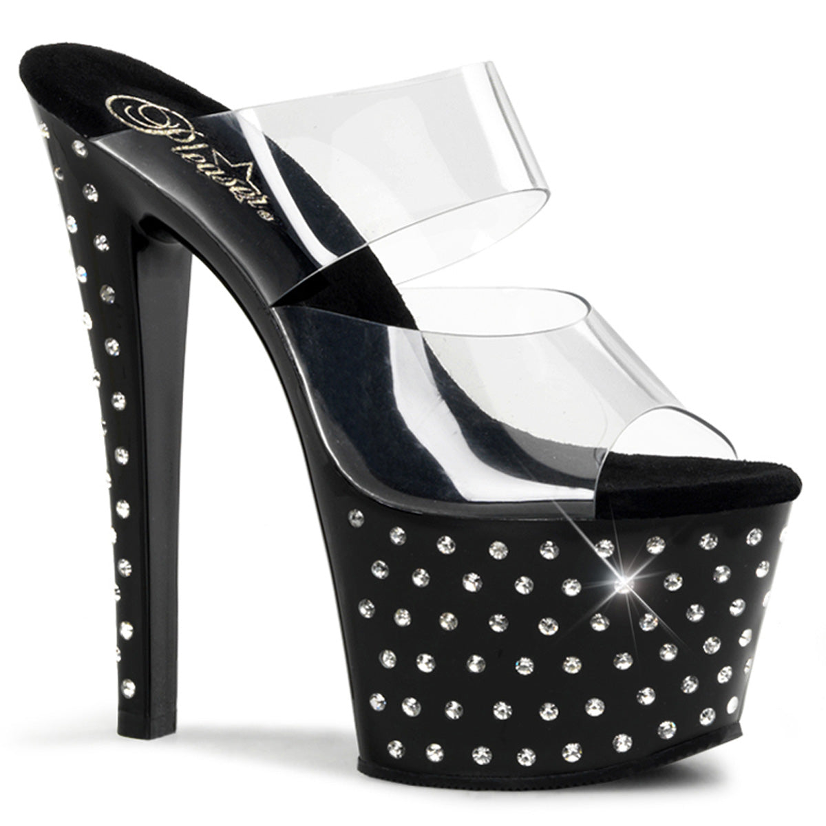 Pleaser Womens Sandals STARDUST-702 Clr/Blk