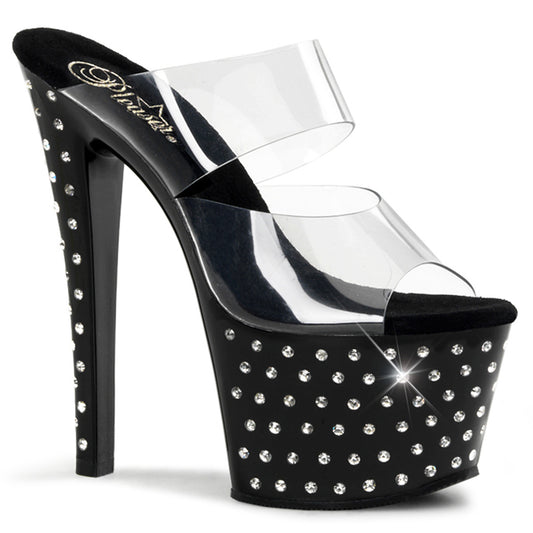 Pleaser Womens Sandals STARDUST-702 Clr/Blk