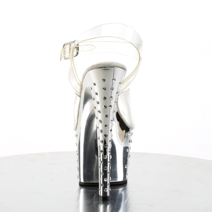 Pleaser Womens Sandals STARDUST-708 Clr/Slv Chrome