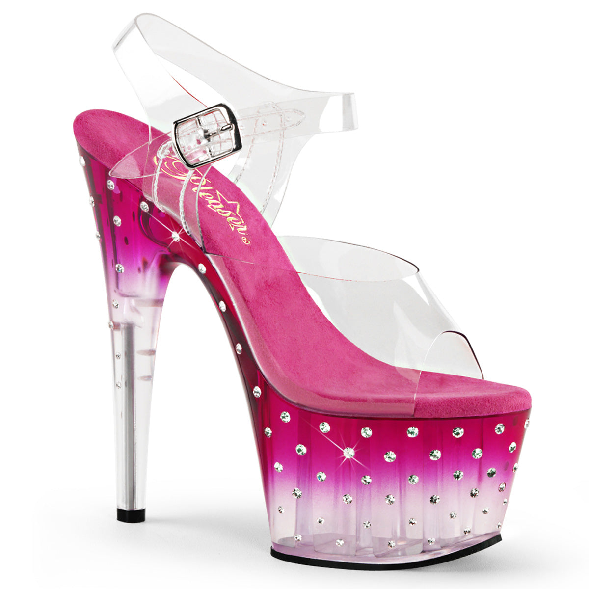 Pleaser Womens Sandals STARDUST-708T Clr/Pink-Clr
