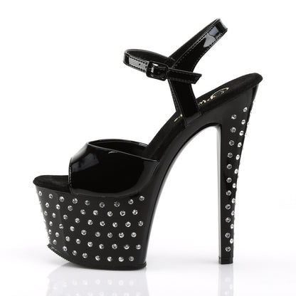 Pleaser Womens Sandals STARDUST-709 Blk Pat/Blk