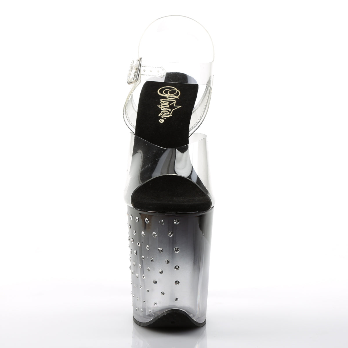 Pleaser Womens Sandals STARDUST-808T Clr/Blk-Clr