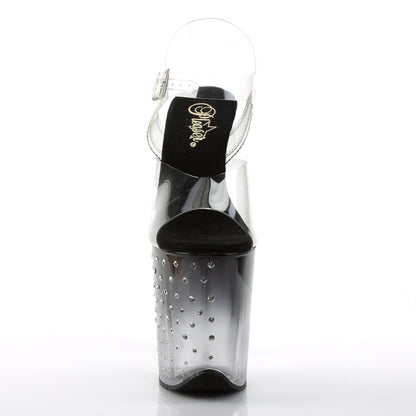 Pleaser Womens Sandals STARDUST-808T Clr/Blk-Clr