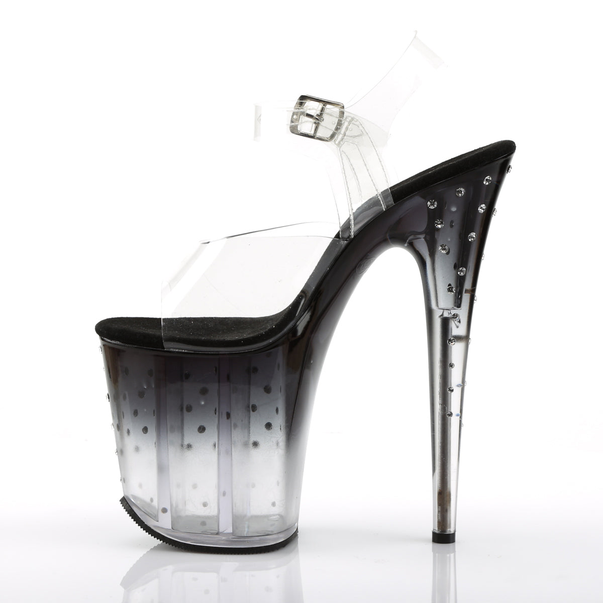 Pleaser Womens Sandals STARDUST-808T Clr/Blk-Clr