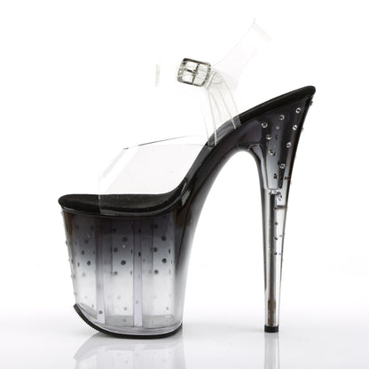 Pleaser Womens Sandals STARDUST-808T Clr/Blk-Clr