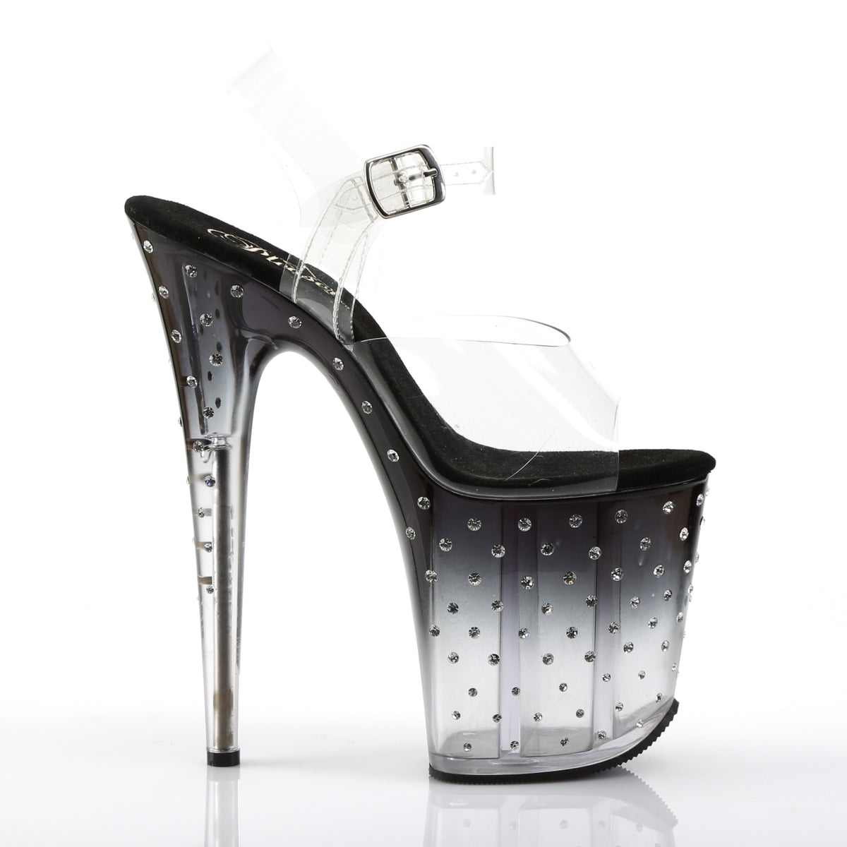 Pleaser Womens Sandals STARDUST-808T Clr/Blk-Clr