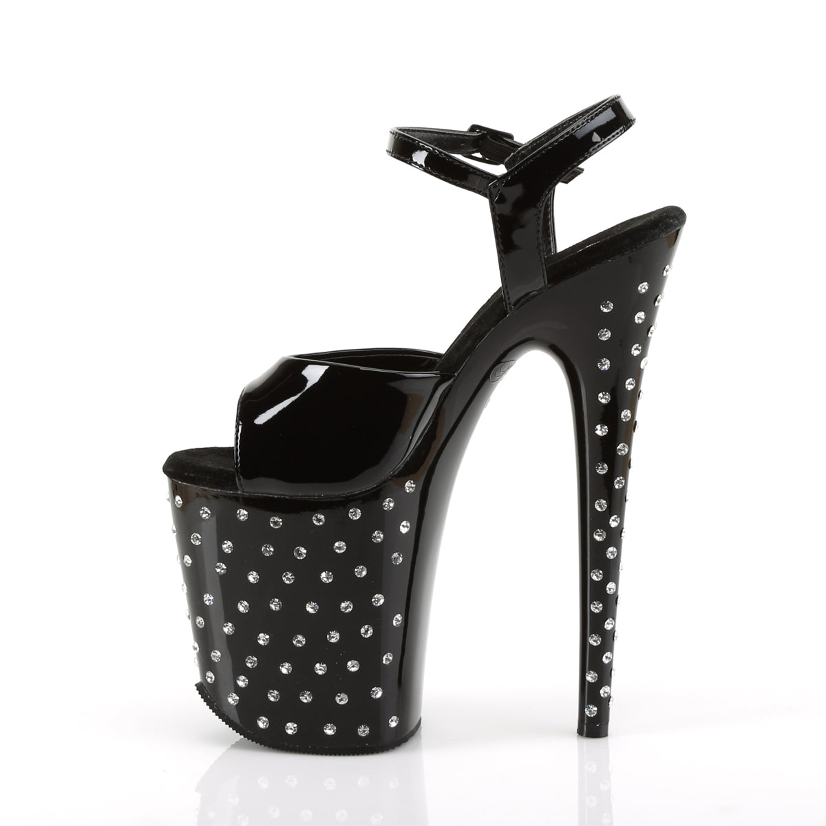 Pleaser Womens Sandals STARDUST-809 Blk Pat/Blk