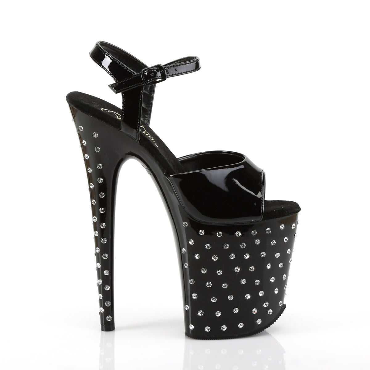 Pleaser Womens Sandals STARDUST-809 Blk Pat/Blk