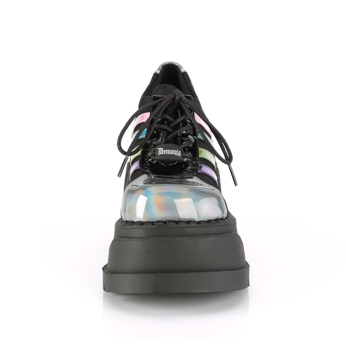 DemoniaCult Womens  STOMP-08 Blk-Pewter Multi Hologram